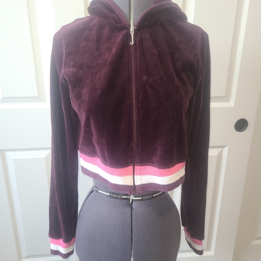 Juicy Couture track coat cropped Velour Large
